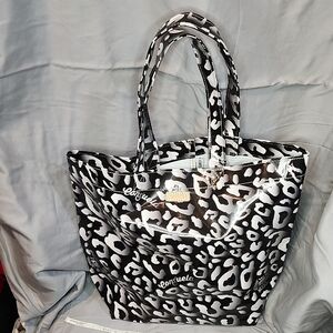 Consuela Grab N Go Basic Tote Barb Black, White And Grey Leopard Print
